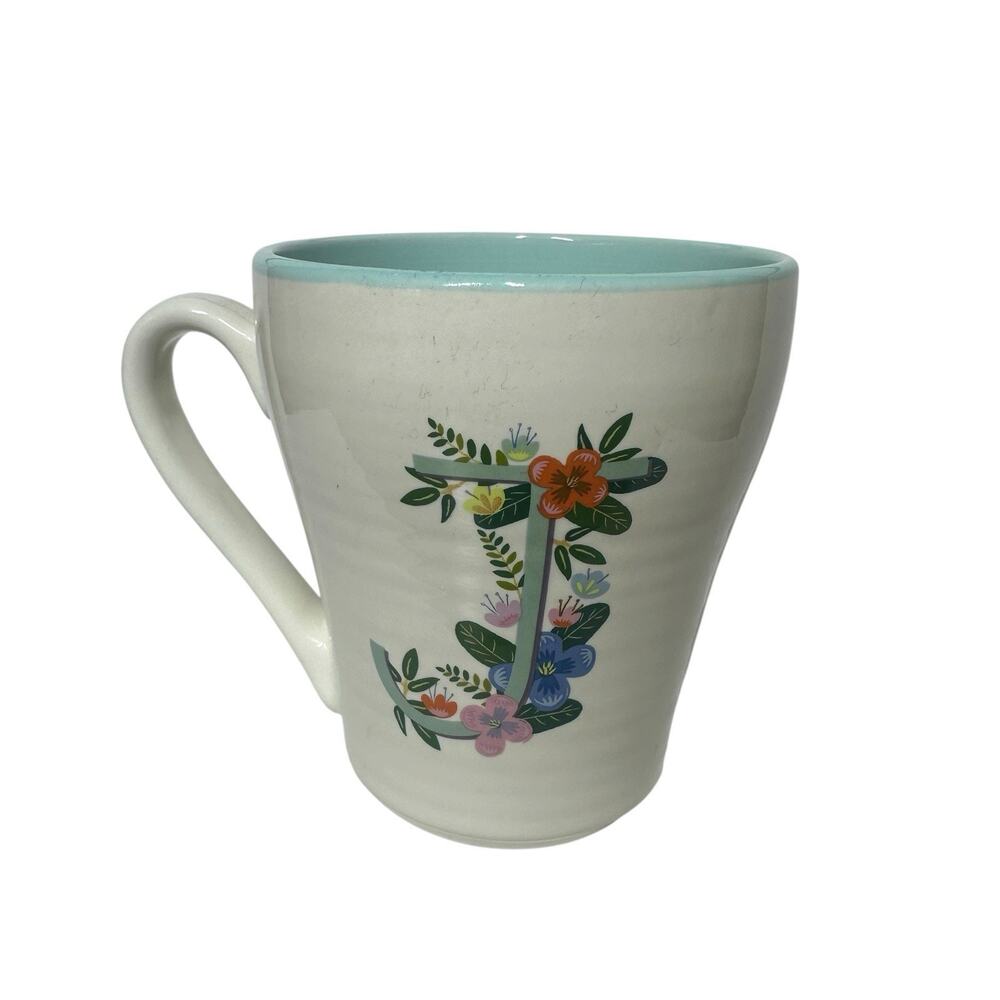 Initial Letter J Mug 16oz by Tri-Coastal Design 2017 Floral‎ Coffee Cup NEW